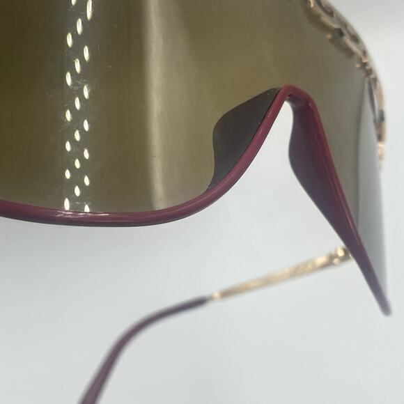 Vintage Christian Dior 2501 Sunglasses Gold Tone Red Frame Brown Polarized Lens - Picture 11 of 13